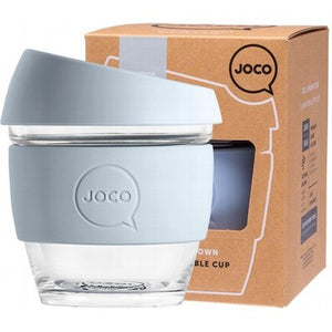 Joco Reusable Glass Coffee Cup Small 8oz/236ml - Vintage Blue