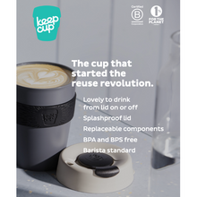 Load image into Gallery viewer, KeepCup Reusable Coffee Cup - Original - Large 16oz Black/Grey (Doppio)