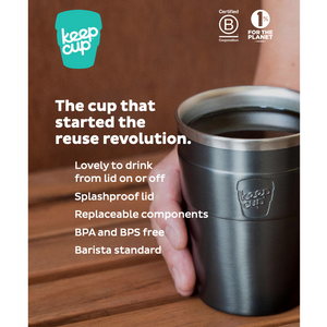 KeepCup Stainless Steel Thermal Coffee Cup - Large 16oz Maroon (Alder)