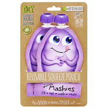 Load image into Gallery viewer, Little Mashies Reusable Squeeze Food Pouch - Purple (2 Pack)