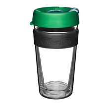 Load image into Gallery viewer, KeepCup Reusable Coffee Cup - Brew LongPlay Glass Double Wall - Large 16oz Green (Elm)