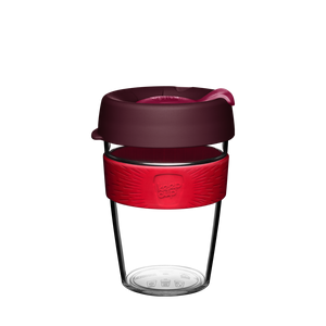 KeepCup Reusable Coffee Cup - Original Clear - Medium 12oz Maroon/Red Red (Kangaroo Paw)