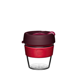 KeepCup Reusable Coffee Cup - Original Clear - Small 8oz Maroon/Red (Kangaroo Paw)