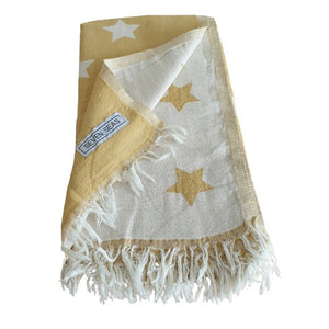 Seven Seas Turkish Towel / Sarong - Premium Stars - Mustrard Yellow