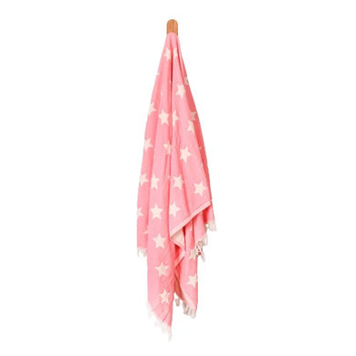 Seven Seas Turkish Towel / Sarong - Premium Stars - Punch Pink