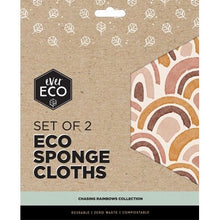 Load image into Gallery viewer, Ever Eco Compostable Sponge Cloths - Chasing Rainbows (2 Pack)