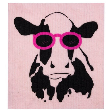 RetroKitchen 100% Compostable Dishcloth - Pink Cow