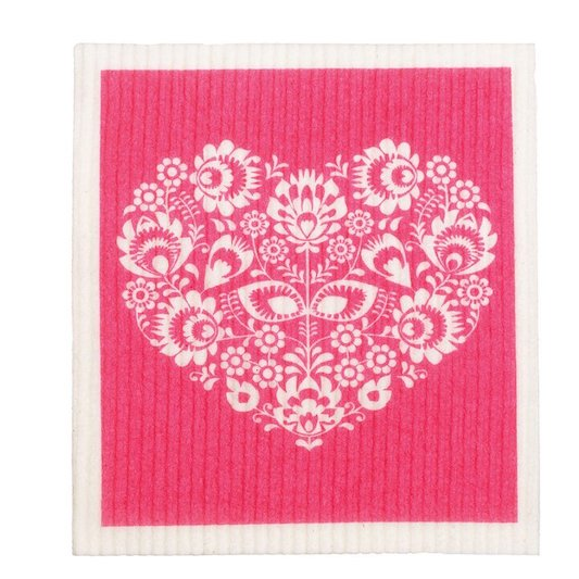 RetroKitchen 100% Compostable Dishcloth - Pink Heart