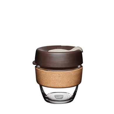 KeepCup Reusable Coffee Cup - Brew Glass & Cork - Small 8oz Brown (Almond)