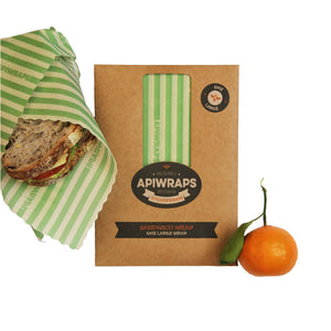Apiwraps Reusable Beeswax Wrap - Sandwich (1 Pack)